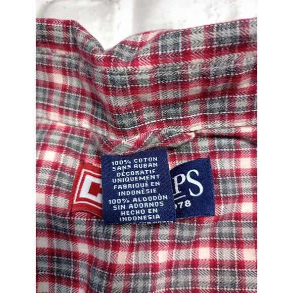 Chaps Shirt Mens XL Red Gray Button Up Long Sleeve Casual Men Est 1978 - Picture 8 of 10
